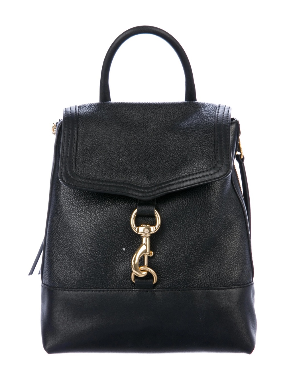 Rebecca Minkoff Bree Convertible Black Leather Backpack with Gold Hardware